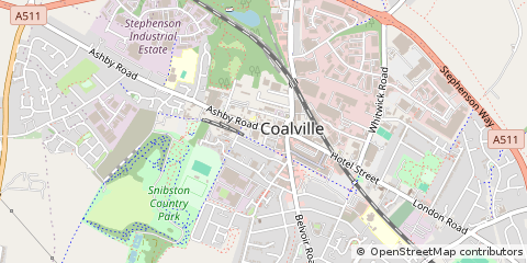 Map of Coalville, Leicestershire