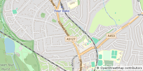 Map of Sutton Coldfield, West Midlands