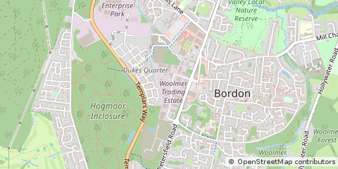 Map of Bordon, Hampshire