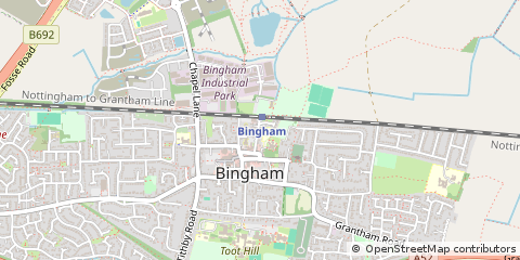 Map of Bingham, Nottinghamshire