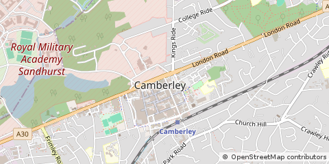 Map of Camberley, Surrey
