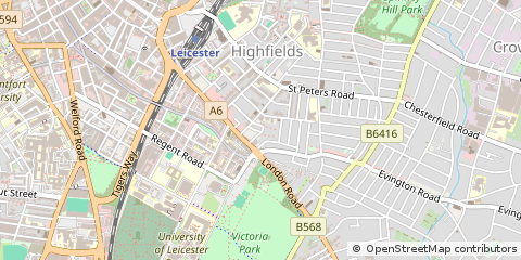 Map of Leicester