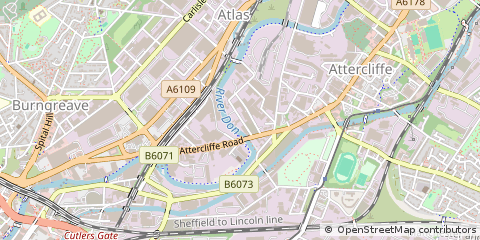 Map of Sheffield, South Yorkshire
