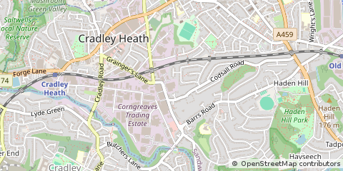 Map of Cradley Heath, West Midlands