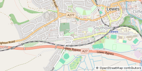 Map of Lewes, East Sussex