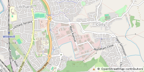 Map of Bridgend, MID Glamorgan