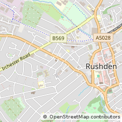 Map of Rushden, Northamptonshire
