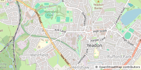 Map of Kirk Lane Yeadon, Leeds West Yorkshire