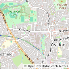 Map of Kirk Lane Yeadon, Leeds West Yorkshire