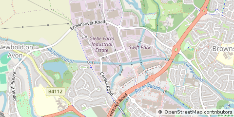 Map of Rugby, Warwickshire