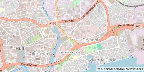 Map of Hull, East Riding of Yorkshire