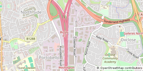 Map of Washington, Tyne & Wear