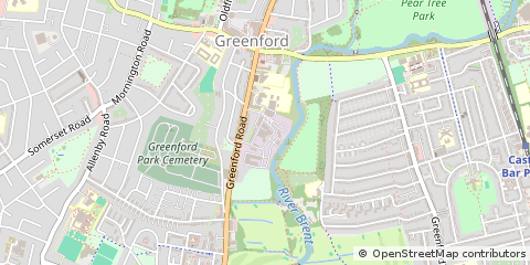 Map of Greenford, Middlesex