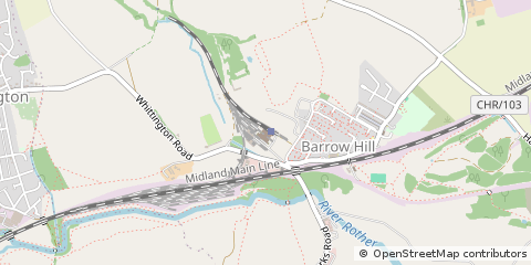 Map of Barrow Hill Staveley, Chesterfield Derbyshire