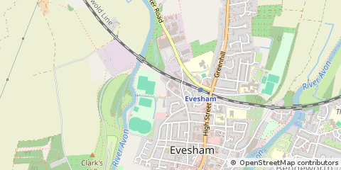 Map of Evesham, Worcestershire