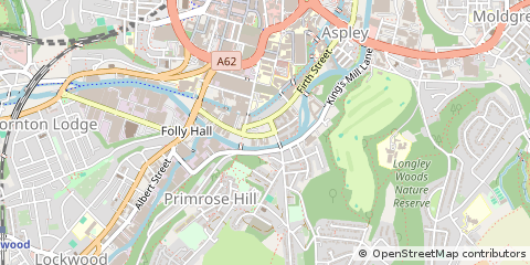Map of Huddersfield, West Yorkshire