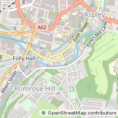 Map of Huddersfield, West Yorkshire
