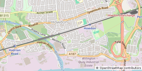 Map of Wallsend, Newcastle Upon Tyne