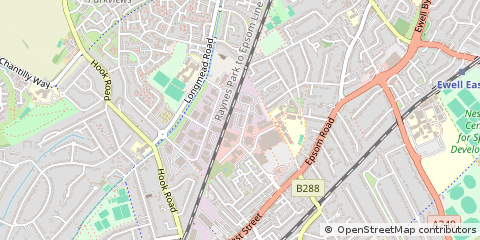Map of Epsom, Surrey