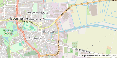Map of Bourne, Lincolnshire