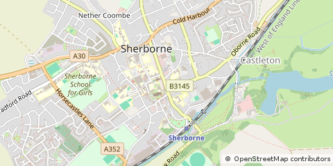 Map of Sherborne, Dorset