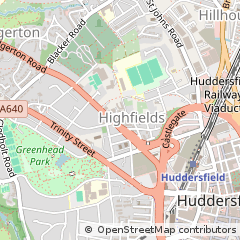 Map of Huddersfield, West Yorkshire