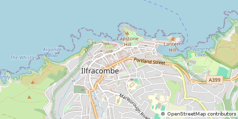Map of Ilfracombe, Devon