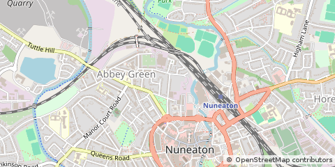 Map of Nuneaton, Warwickshire