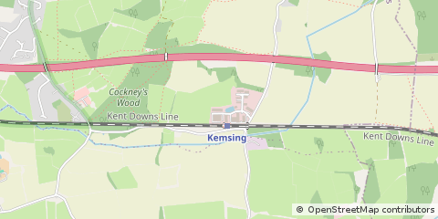 Map of Watery Lane, Kemsing NR Sevenoaks