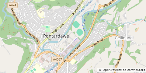 Map of Pontardawe, Swansea