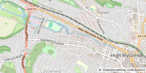 Map of High Wycombe, Buckinghamshire