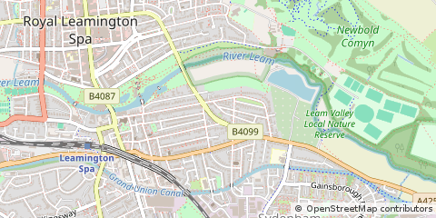 Map of Leamington SPA, Warwickshire