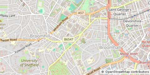 Map of Sheffield