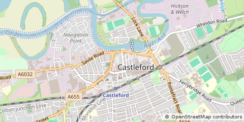 Map of Castleford, West Yorkshire