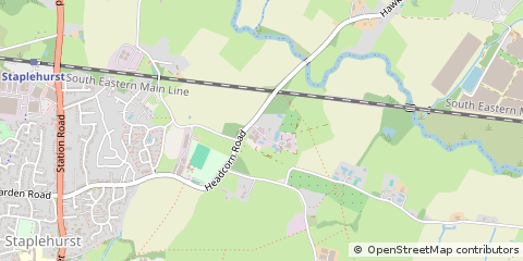 Map of Staplehurst, Kent