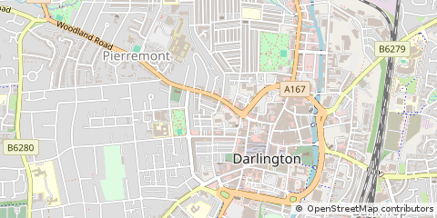 Map of Darlington, Co Durham, Co Durham