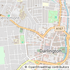 Map of Darlington, Co Durham, Co Durham