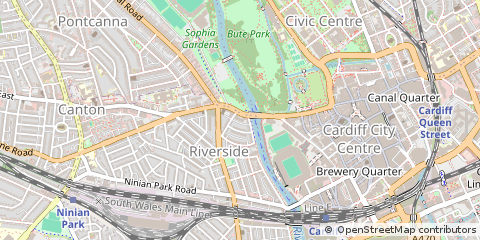 Map of Cardiff, South Glamorgan