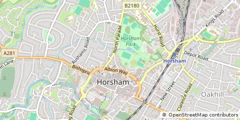 Map of Horsham, West Sussex