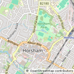 Map of Horsham, West Sussex