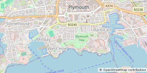 Map of Plymouth, Devon