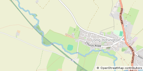 Map of Long Itchington, Warwickshire