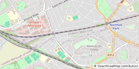 Map of Northolt, Middlesex
