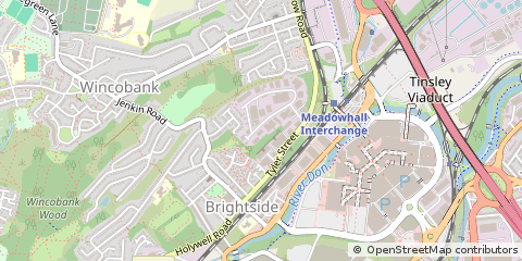 Map of Sheffield, South Yorkshire