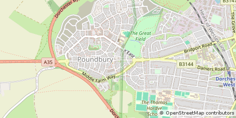 Map of Dorchester, Dorset