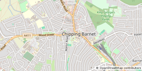 Map of Barnet, Hertfordshire