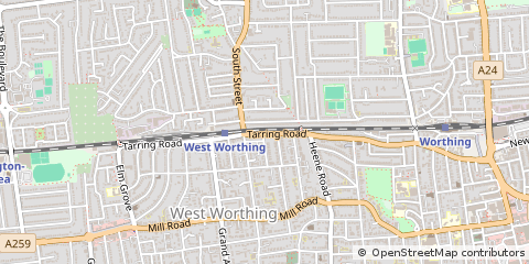 Map of Worthing, West Sussex