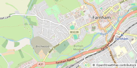 Map of Farnham, Surrey