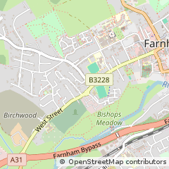 Map of Farnham, Surrey