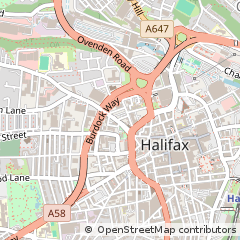 Map of Halifax, West Yorkshire